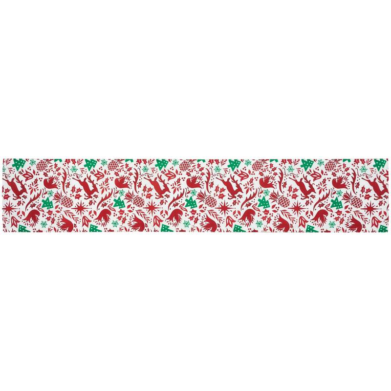Reindeer and Doves Rectangular Christmas Table Runner - 72"