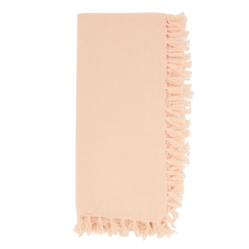 Fringed Design Napkins (set of 4) - Pink - Set of 4 - 20"x20"