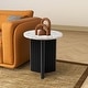 preview thumbnail 9 of 9, Marble-look Top Round Side Table Pedestal End Table