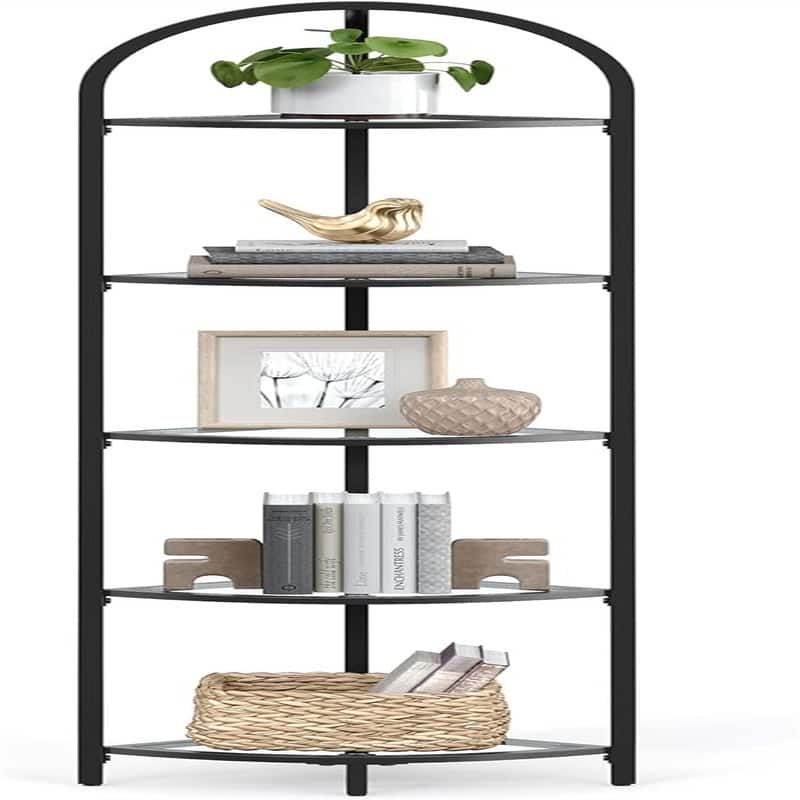 5-Tier Corner Shelf Stand - 11"D x 11"W x 62.2"H