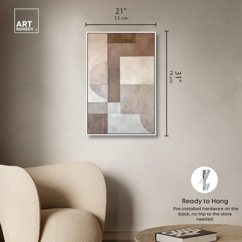 Neutral Tone Blocks II Canvas by Art Remedy
