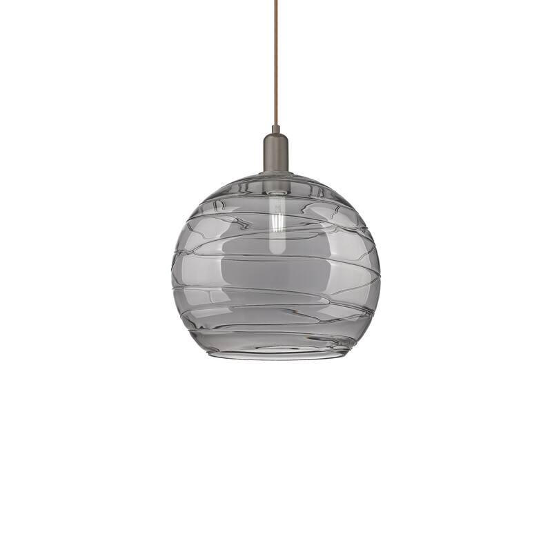 Innovations Lighting 716-1P-16-14 Athens Deco Swirl Pendant Athens - Oil Rubbed Bronze / Light Smoke Deco Swirl