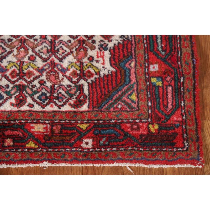 Hamedan Persian Vintage Runner Rug Hallway Hand-knotted Wool Carpet - 2'5"x 6'6"