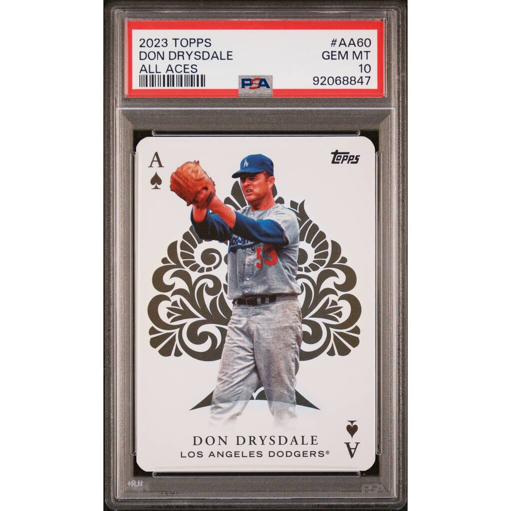 Don Drysdale 2023 Topps All Aces Baseball Card #AA60 Graded PSA 10 - 8'6" x 11'6"