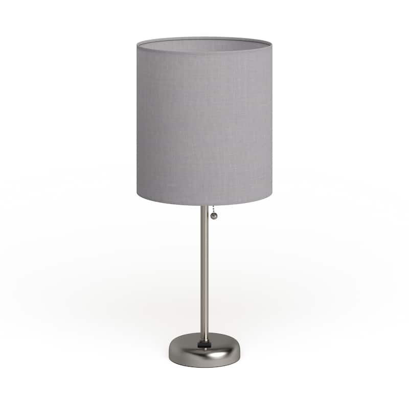 Porch & Den Custer Metal/ Fabric Lamp with Charging Outlet
