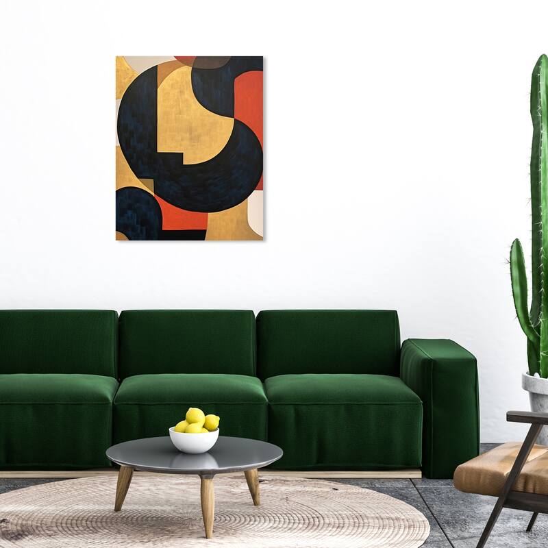 Wynwood Studio Canvas Abstract Cubism Glam Gold and Metallic Gold Glam Wall Art Canvas Print - 30 x 36