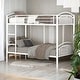 preview thumbnail 2 of 14, Twin Over Twin Metal Bunk Bed, Divided into 2 Beds, White