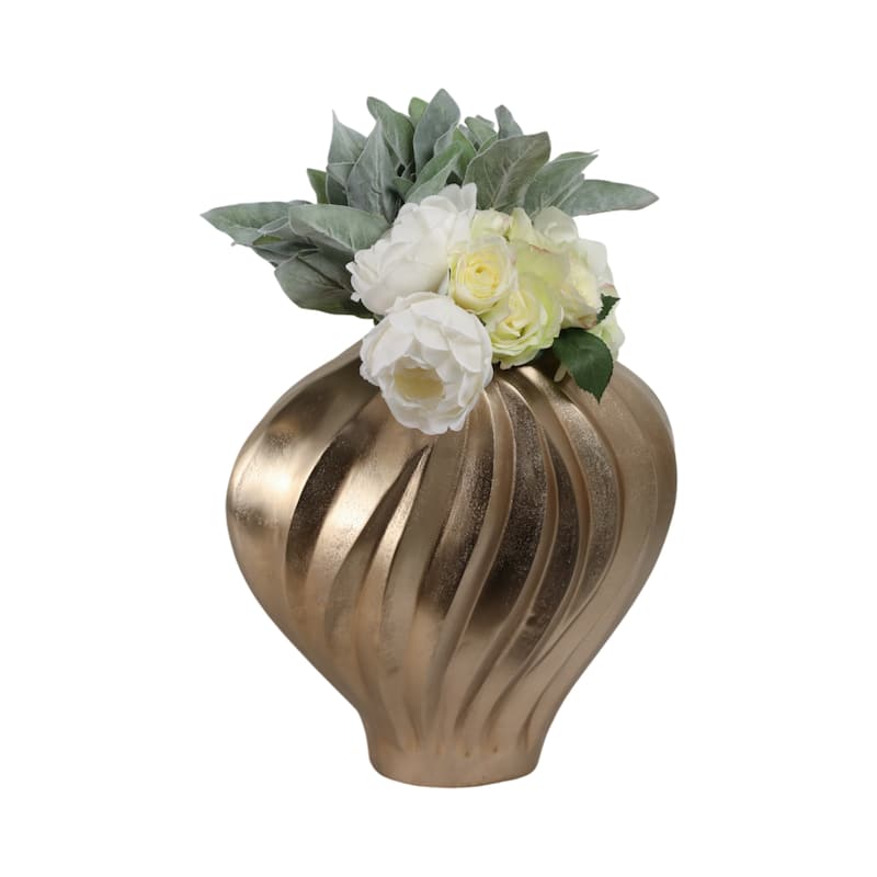 Aluminum Vase Twisted Sculptural Handcrafted Curved Contoured Shape