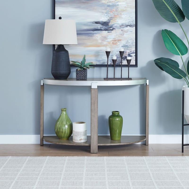 Liberty Furniture Sutton Sofa Table Weathered White - Width 48" x Depth 18" x Height 30" - Width 48" x Depth 18" x Height 30"