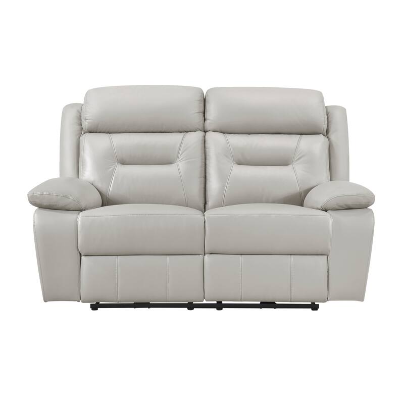 Garrey 62.5" Leather Power Double Reclining Loveseat with USB Ports