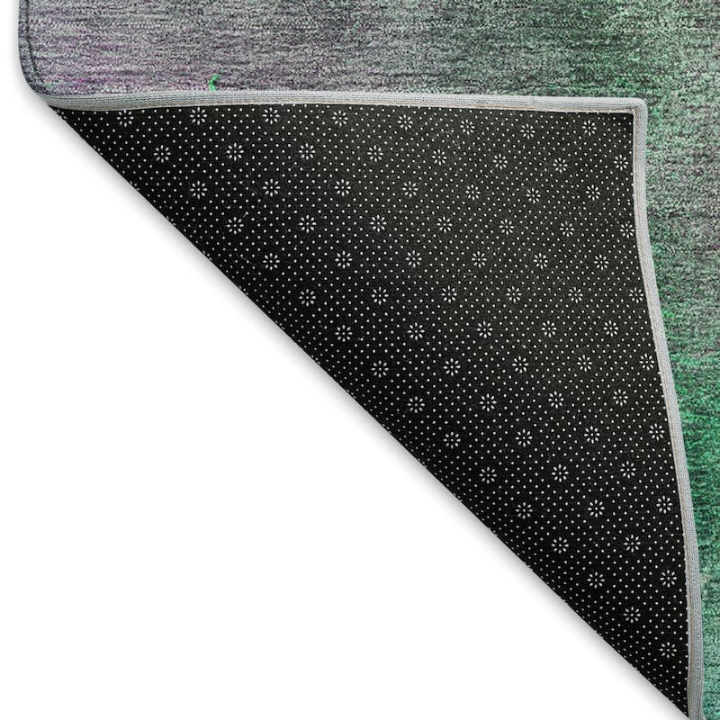 Machine Washable Indoor/ Outdoor Abstract Watercolor Chantille Rug