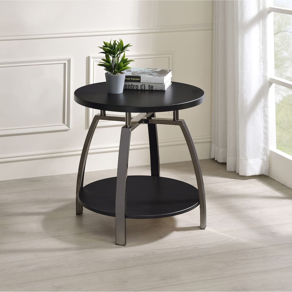 Andre Dark Grey and Black Nickel End Table