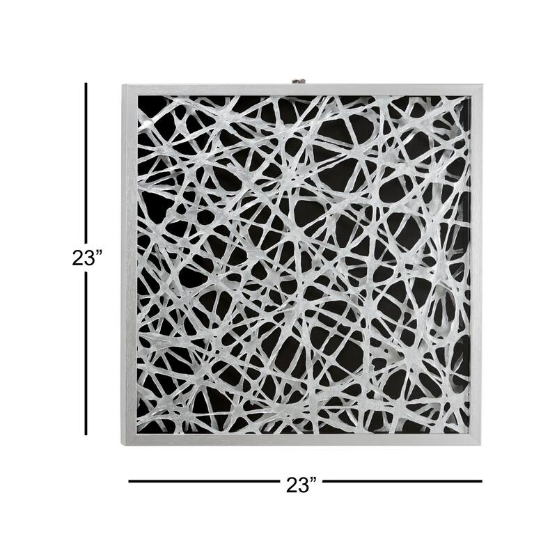 Large Square Modern Abstract Art Black and White Paper Shadow Box Wall Art 23.5 x 23.5 - 24 x 2 x 24
