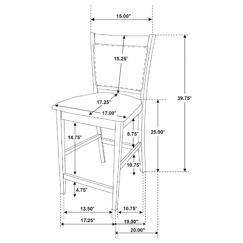 Jaden 5-piece Espresso and Black Square Counter Height Dining Set