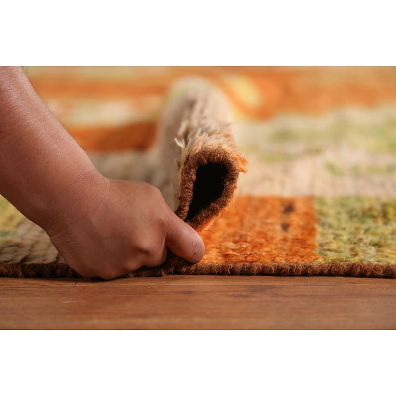 Orange Geometric Moroccan Oriental Large Rug Handmade Wool Carpet - 10'4" x 13'8"
