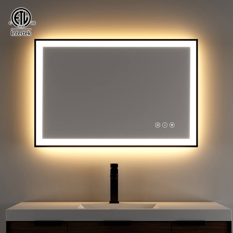 Rectangular LED Light Anti-Fog Vanity Mirror with Backlit, Front Light - 40 in. W x 24 in. H - 40 in. W x 24 in. H