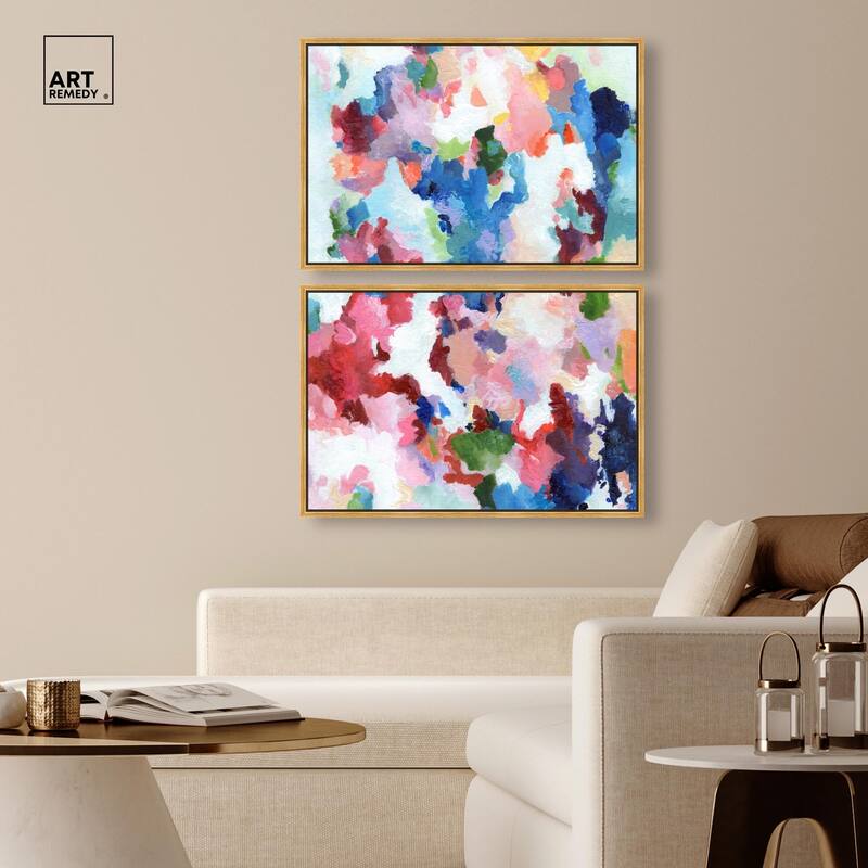 Bold Color Swirlz Canvas Set of 2 by Art Remedy