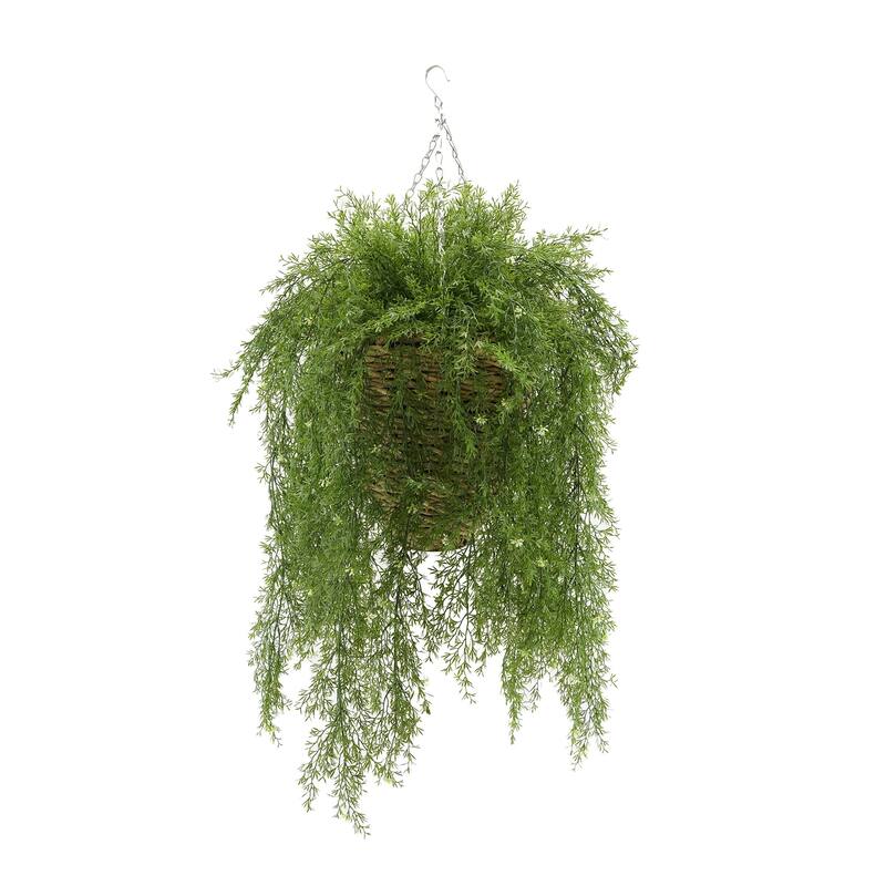Faux Asparagus Fern Hanging Basket