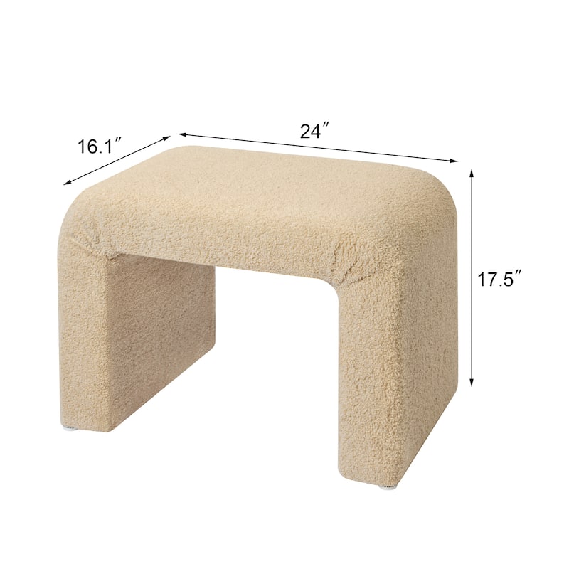 Adeco Velvet Footrest Ottoman for Living Room Bedroom