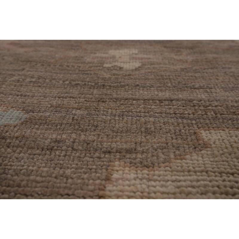 Brown Oushak Turkish Area Rug Handmade Wool Carpet - 8'5" x 9'10"