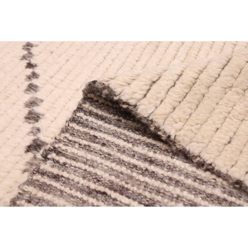 ECARPETGALLERY Hand-knotted Looma Cream Wool Rug - 8'0 x 9'11