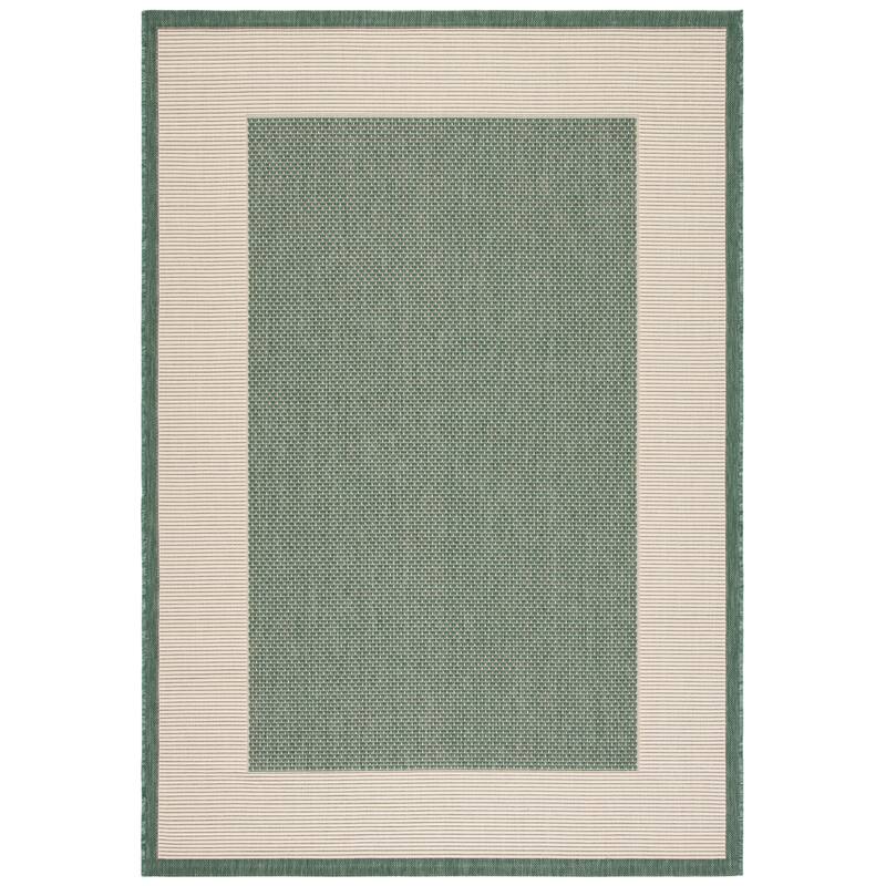 SAFAVIEH Courtyard Gwenneth Indoor/Outdoor Waterproof Patio Backyard Rug - 2' x 3'7" - Dark Green/Beige