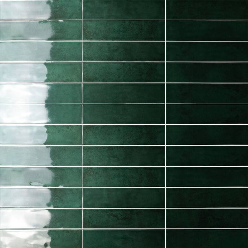 Melanie 3" x 12" Zellige Subway Wall Tiles - Sample - Dark Emerald Green