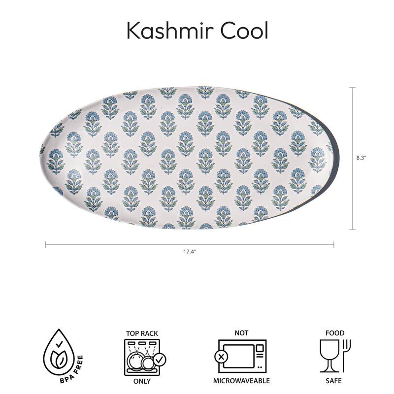 Abode Homewares Kashmir Melamine Oval Serving Platter - 17.4" x 8.3"