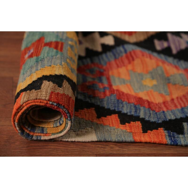 All-Over Kilim Oriental Large Rug Flatweave Wool Carpet - 10'4"x 15'10"