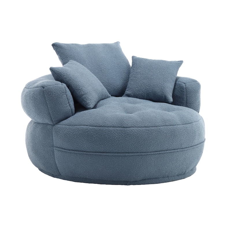 Indoor circular wide sofa and lazy sofa chair - Blue