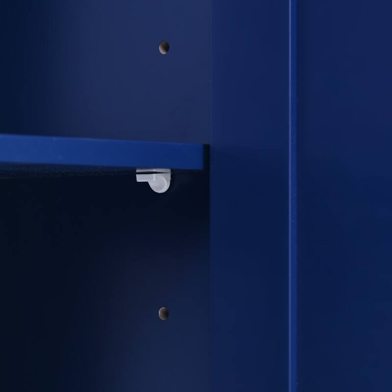 53.15'' Rubber Wood Kitchen Cart with Adjustable Shelf, Rolling Wheels and 8 Handle-Free Drawers - 53.15'' x 18.5'' x 37''