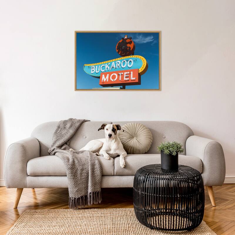 Buckaroo Motel by Bethany Young Framed Canvas Wall Art Print - Sylvie Natural