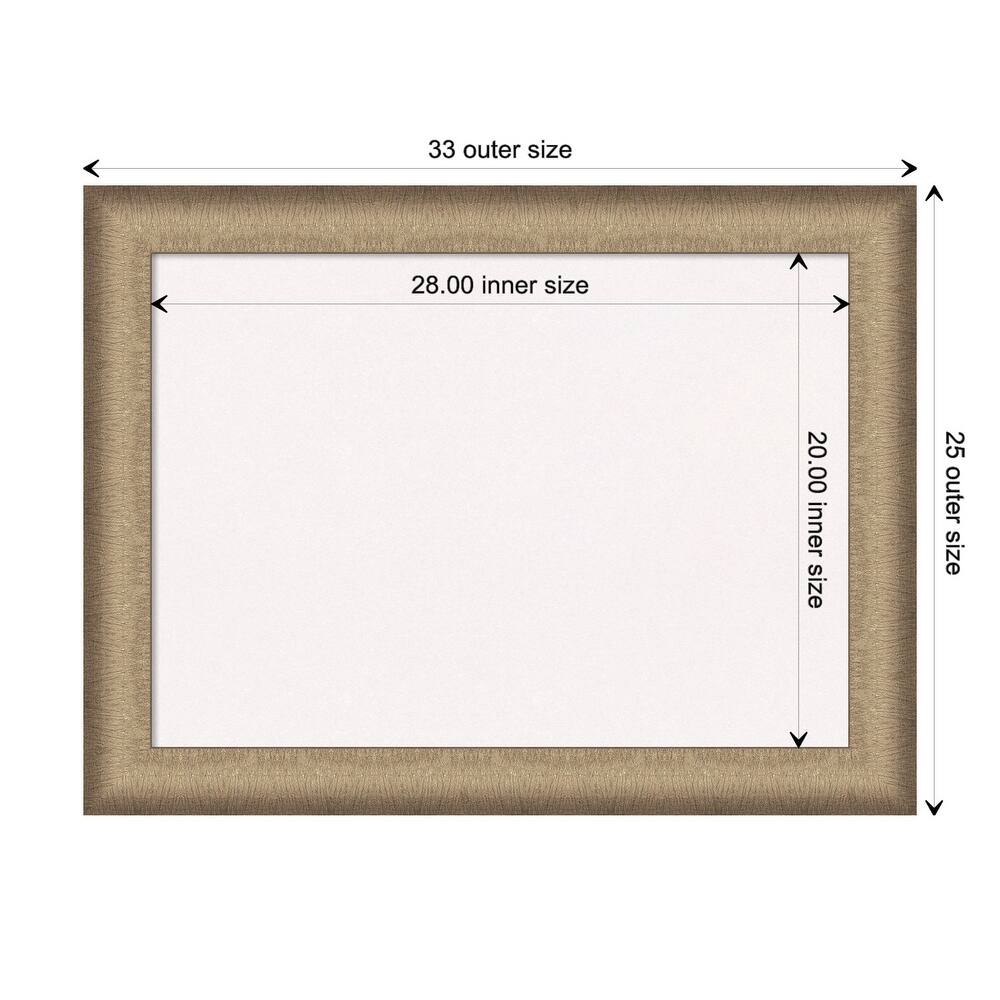 Elegant Brushed Bronze Framed White Corkboard Bulletin Board