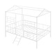 preview thumbnail 11 of 11, White Full Size Metal House Bed Frame with Slatted Support, No Box Spring Needed