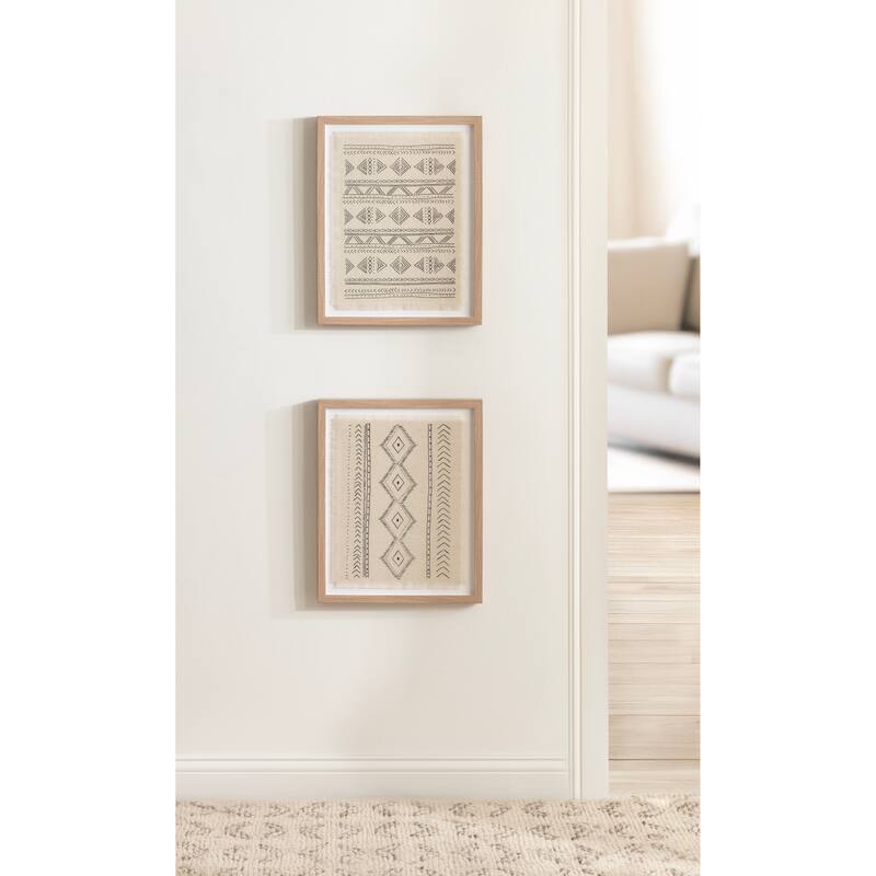 Kate and Laurel Samori Framed Textile Art Set
