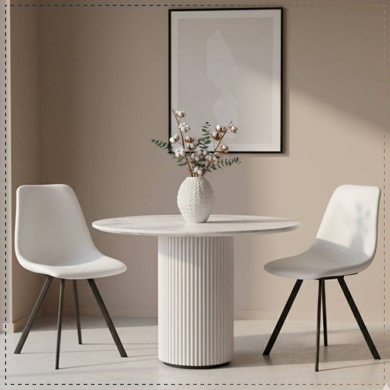 Markley Modern Ergonomic Leather Dining Chair with Black Steel Legs, Scratch-Resistant & Comfortable Kitchen Chair