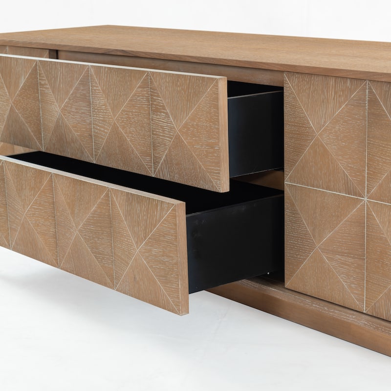 SAFAVIEH Couture Patty 4 Door Wood Media Stand - 63"W x 17"D x 19"H
