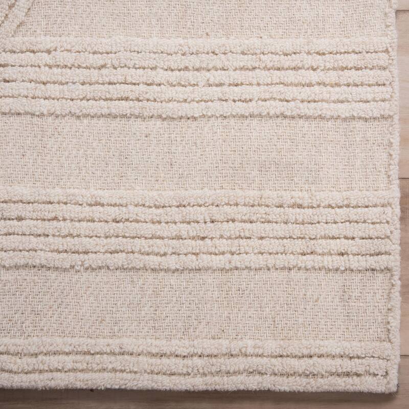 Alora Decor Ivy Collection Diamond Ivory Hand-tufted Wool Rug