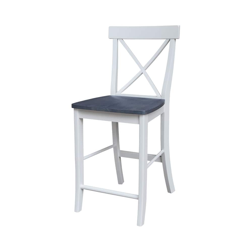 International Concepts Solid Wood X-Back Stool