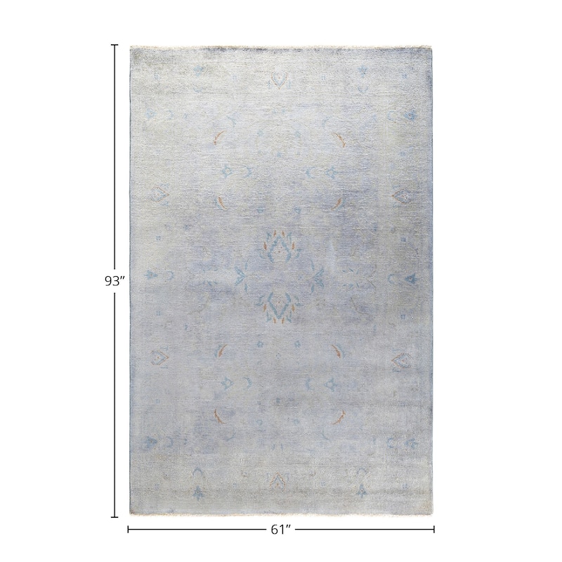Vibrance, One-of-a-Kind Hand-Knotted Area Rug - Gray, 5' 1" x 7' 9" - 5' 1" x 7' 9"