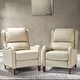 preview thumbnail 151 of 166, Brigida Multifunctional Modern Genuine Leather Nailhead Trim Recliner with Adjustable Footrest Set of 2 by HULALA HOME BEIGE