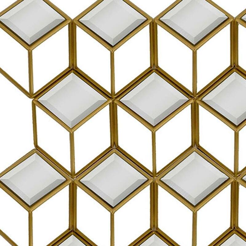 HomeRoots 33" Gold Metal Accent Mirror - 24.00 in. x 33.00 in. x 4.00 in.