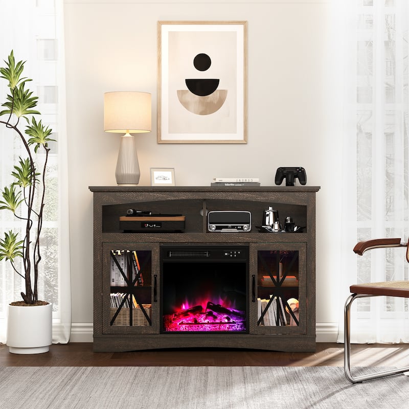 TV Stand with 18'' Fireplace Insert