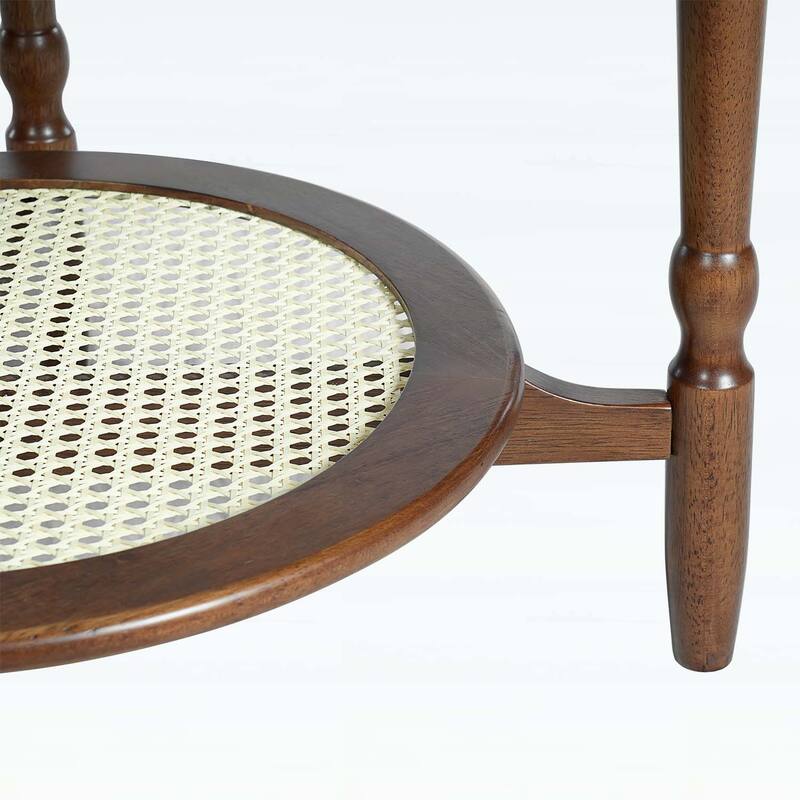 Mid-Century Style Coffee Table with Petal Shape and White Crackle Pattern Glass,2-Tiered Storage