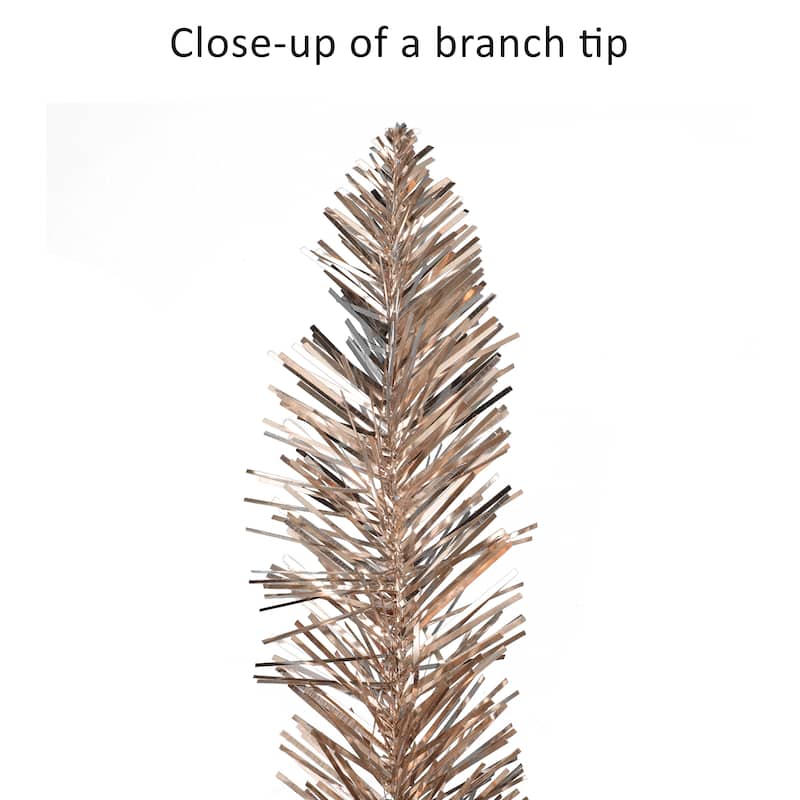 Puleo International 6.5 ft. Pre-lit Rose Gold Royal Majestic Spruce Artificial Christmas Tree