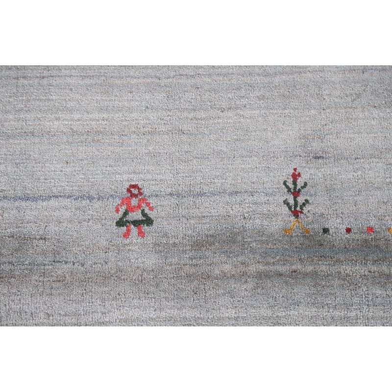 Gabbeh Tribal Grey Area Rug Handmade Wool Carpet - 8'10"x 11'8"