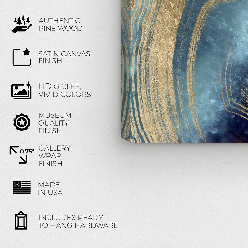 Wynwood Studio Canvas Abstract Marianna Gold and Metallic Gold Modern & Contemporary Wall Art Canvas Print