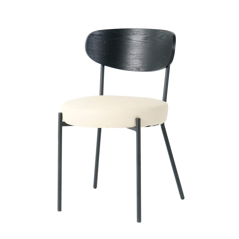 Modern Kitchen Dining Chair with Back and Metal Legs(Set of 2)