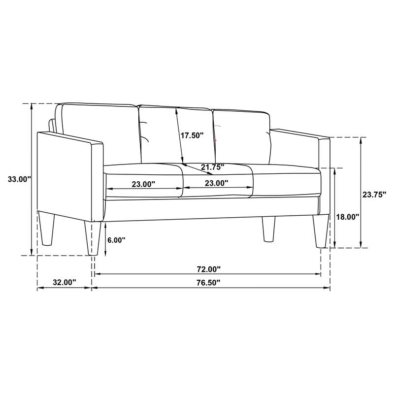 Ruth Transitional Upholstered Track Arm Sofa Set