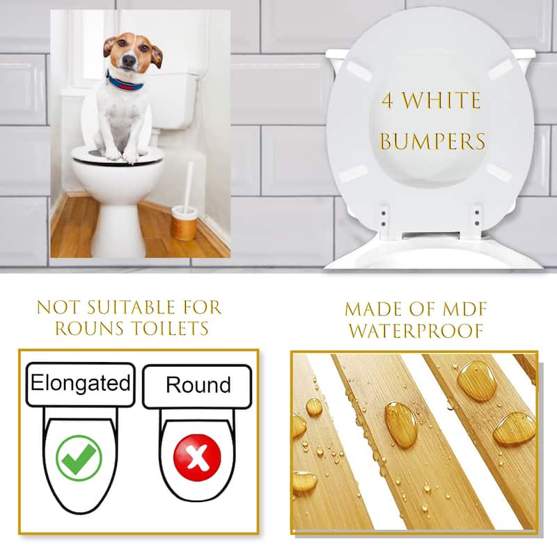 Elongated Toilet Seat Dog Jack Russel - 17.5 L x 14.7 W x 2 H